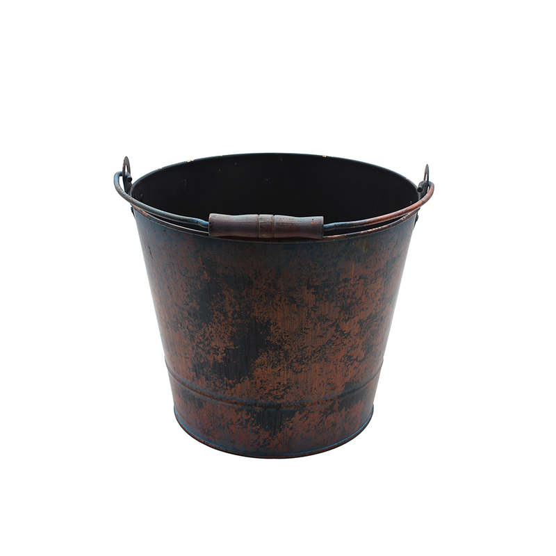 Vintage Rustic Finish Metal Pail For Home Garden decor