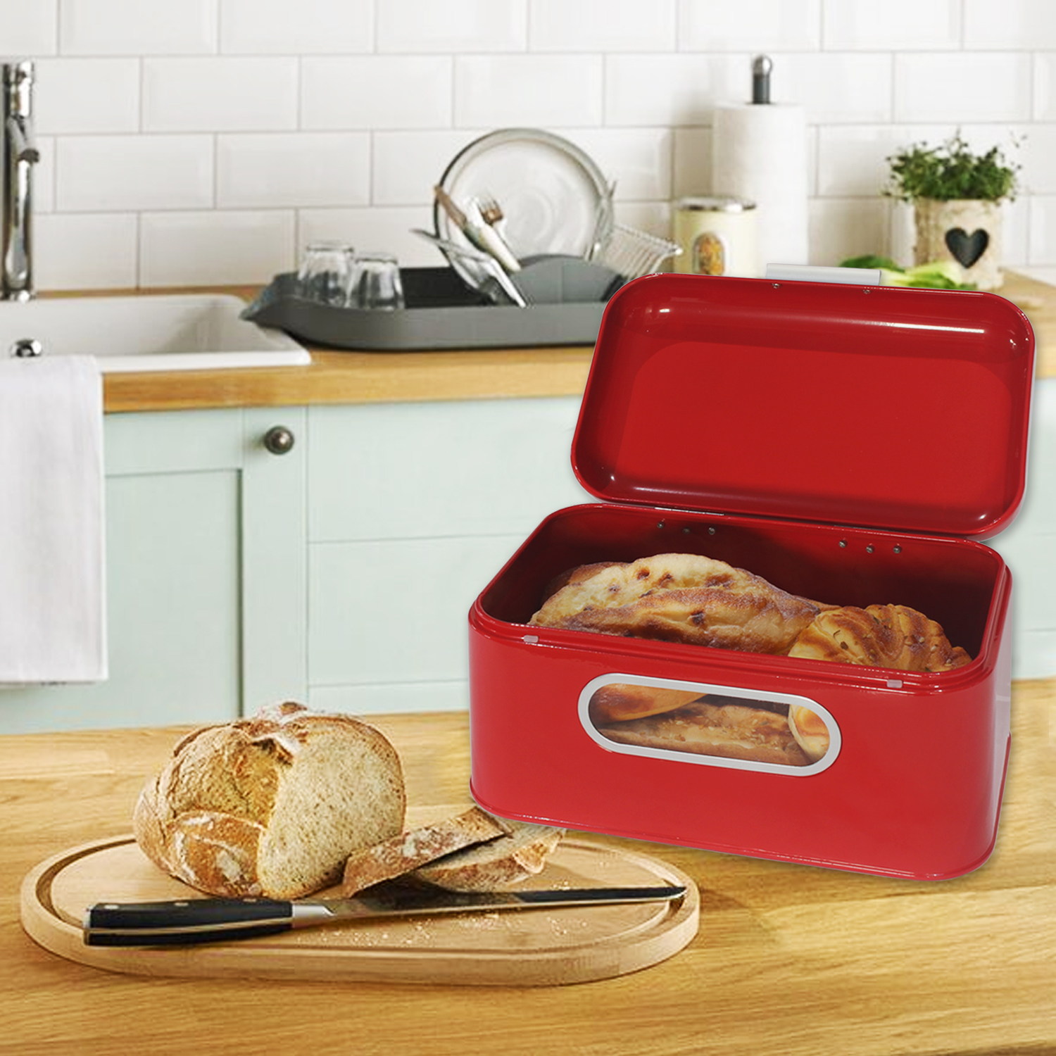 ​A modern and beautiful bread box will add a chic aesthetic to your kitchen