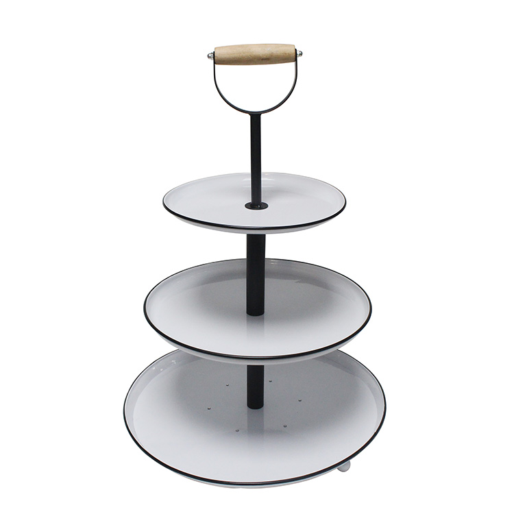 Party supplies decoration white metal 3 tier wedding cake stand set for sale 