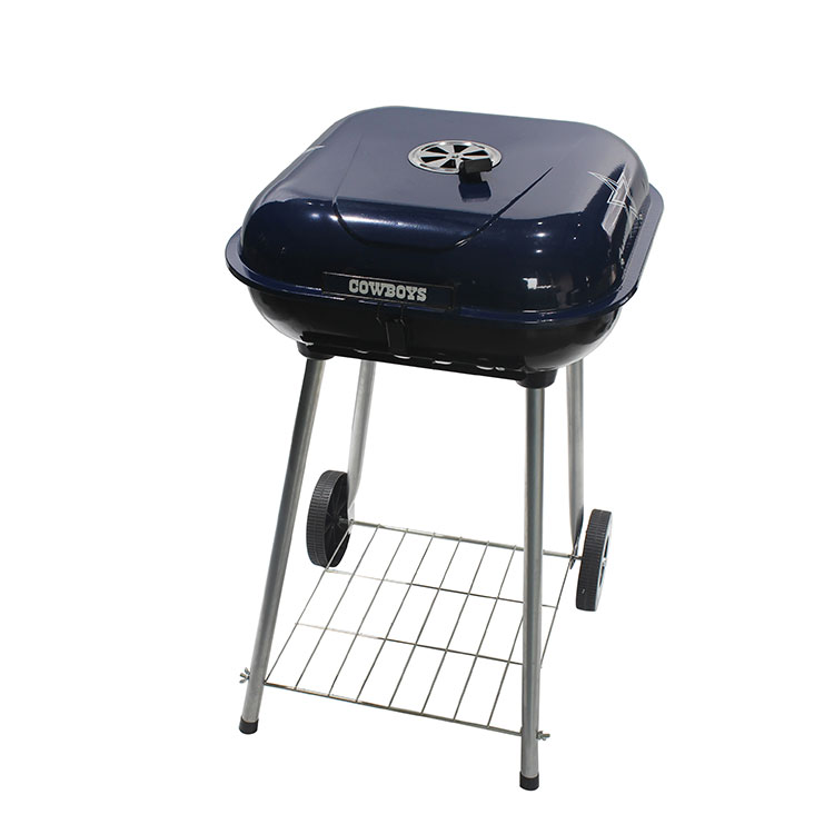 21.5”Steel Portable Outdoor Charcoal Barbecue Grill with Wheels