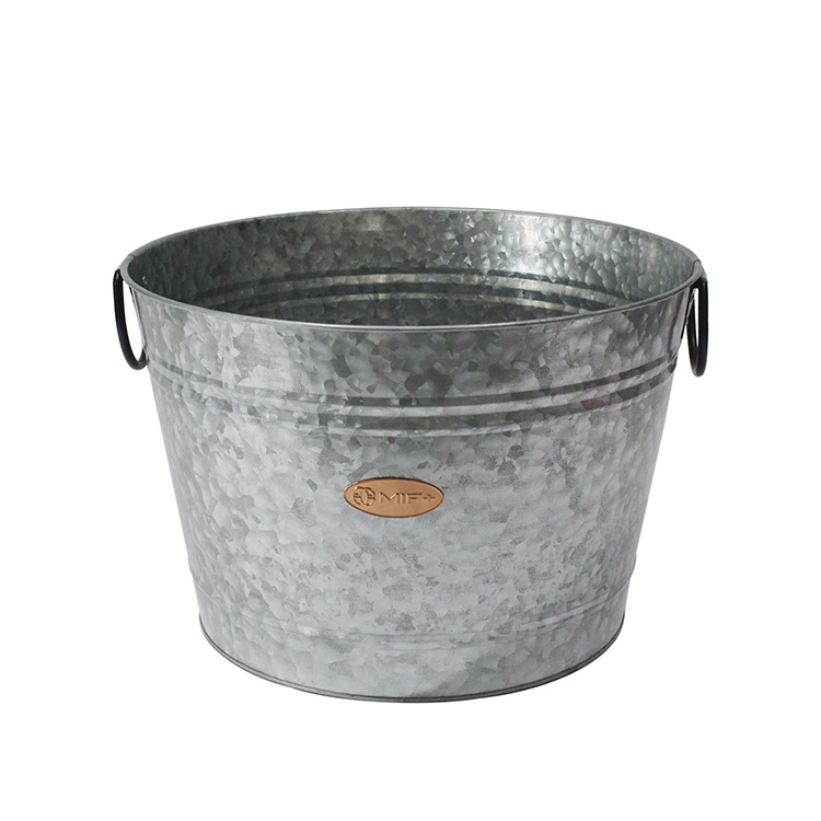 Galvanized Iron Steel Round Holds Soda Party Beer Beverage Wine Champagne Tub 