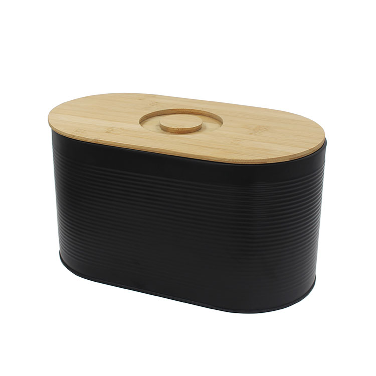 Bread Bin with Bamboo Lid - Bread Box - Galvanized decor products 
