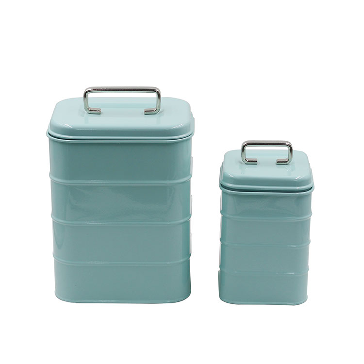 Galvanized Metal Kitchen Food Storage Container 