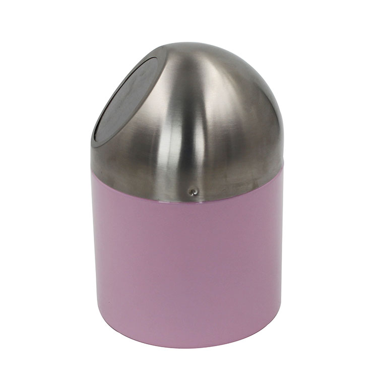 Mini Countertop Metal Steel Swing Lid Trash Can 