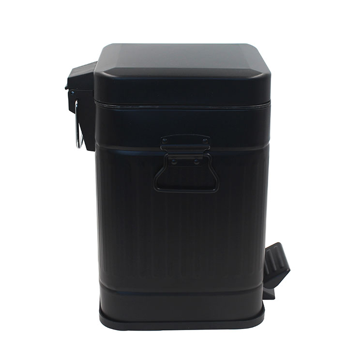 Zinc plated metal Pedal Bin Large Garbage Can with a removable plastic container