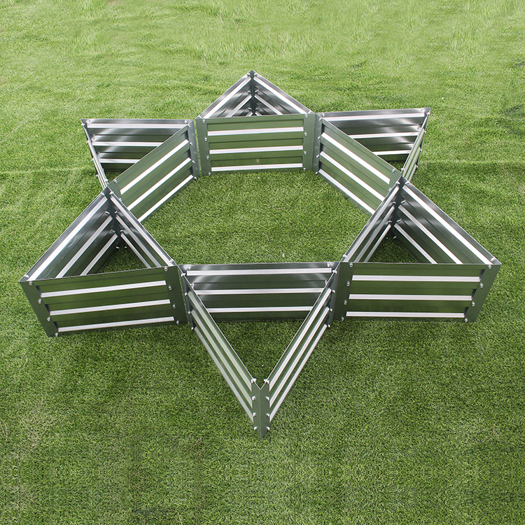 Triangle Raised Garden Bed Kit for Vegetables Flower Galvanized Metal Planter 