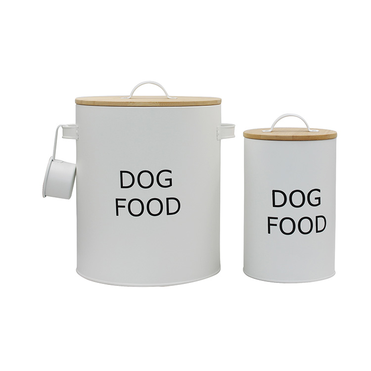 Galvanized metal pet food storage container treat jars for dogs