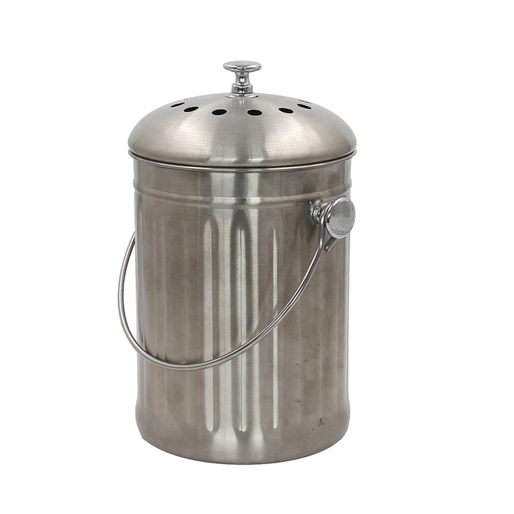 4L Stainless Steel Compost Bin for Kitchen Countertop 