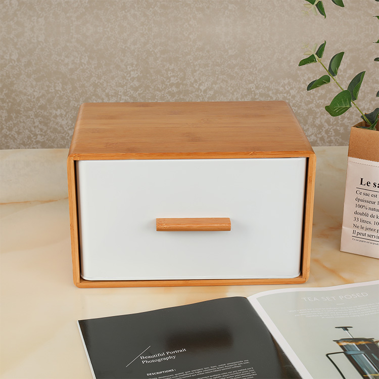 Farmhouse White Bread Box For Kitchen Countertop