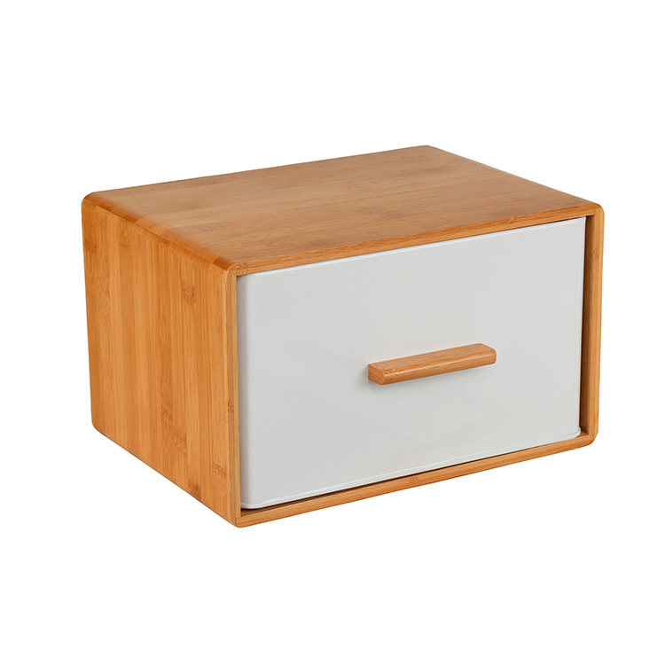 White Metal Bread Box Bread Storage Organizer Boxes For Countertop