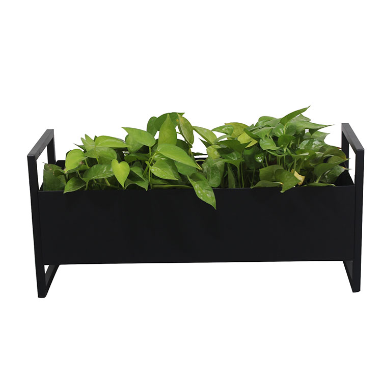 Removable Rectangular Outdoor large garden metal flower pots planters with legs