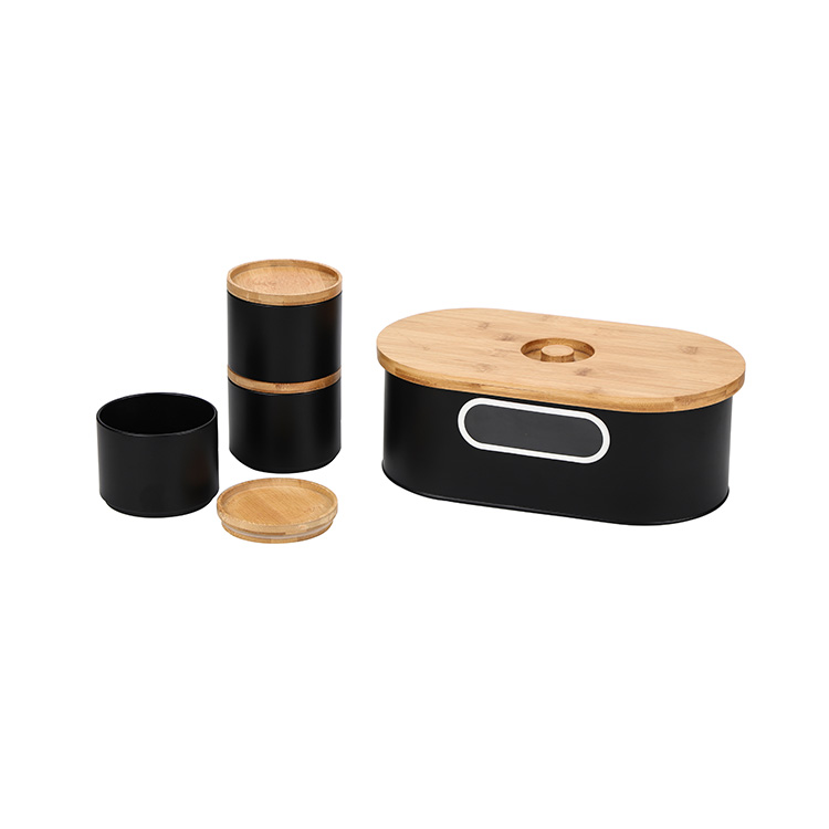 Bread Box and 3 Pieces Canister Set Kitchen Or Table Storage Container