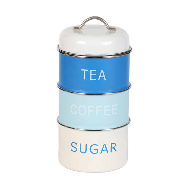 3pcs Food Stackable Storage Coffee Tea and Sugar Containers 