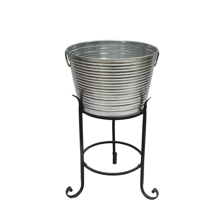 Outdoor or Indoor Use Party Drink Holder Home Galvanized Beverage Tub with Stand