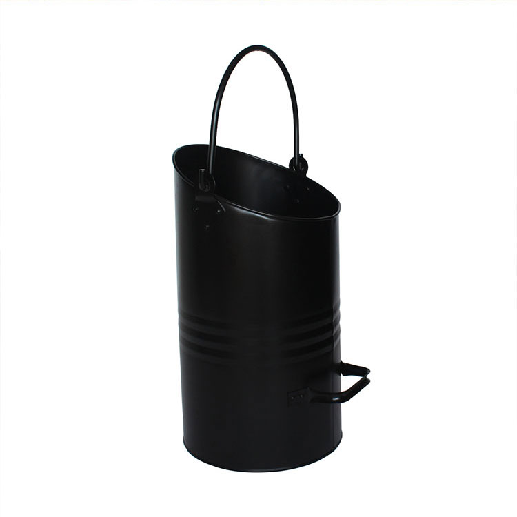 Powder Coated Steel Design Indoor Fireplace or Wood Stove Ash Pail Metal Fireplace Ash Bucket