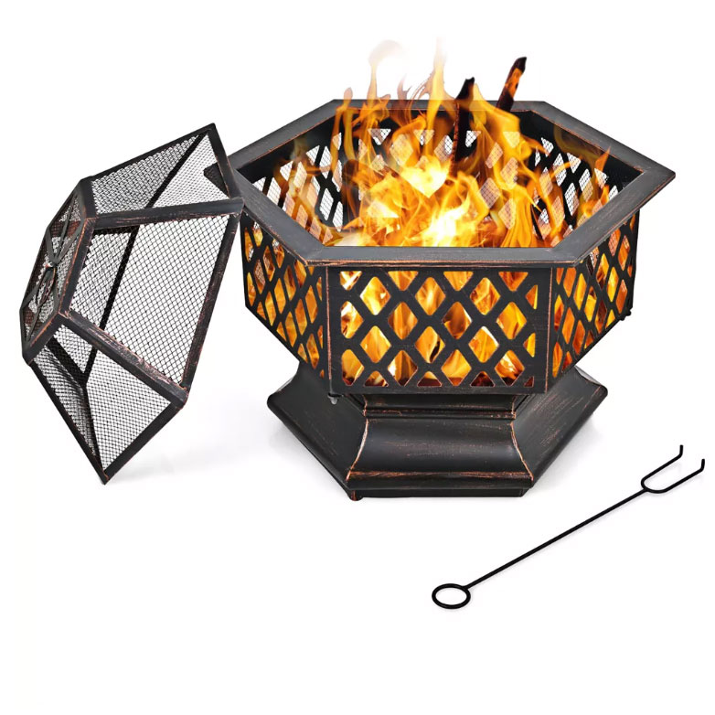 Outdoor Camping or Backyard Steel Fire Pit Wood Burning Metal Fire Pit