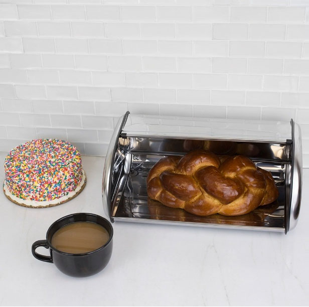 Stainless Steel Deluxe Bread Box Kitchen Countertop Bread Container Box