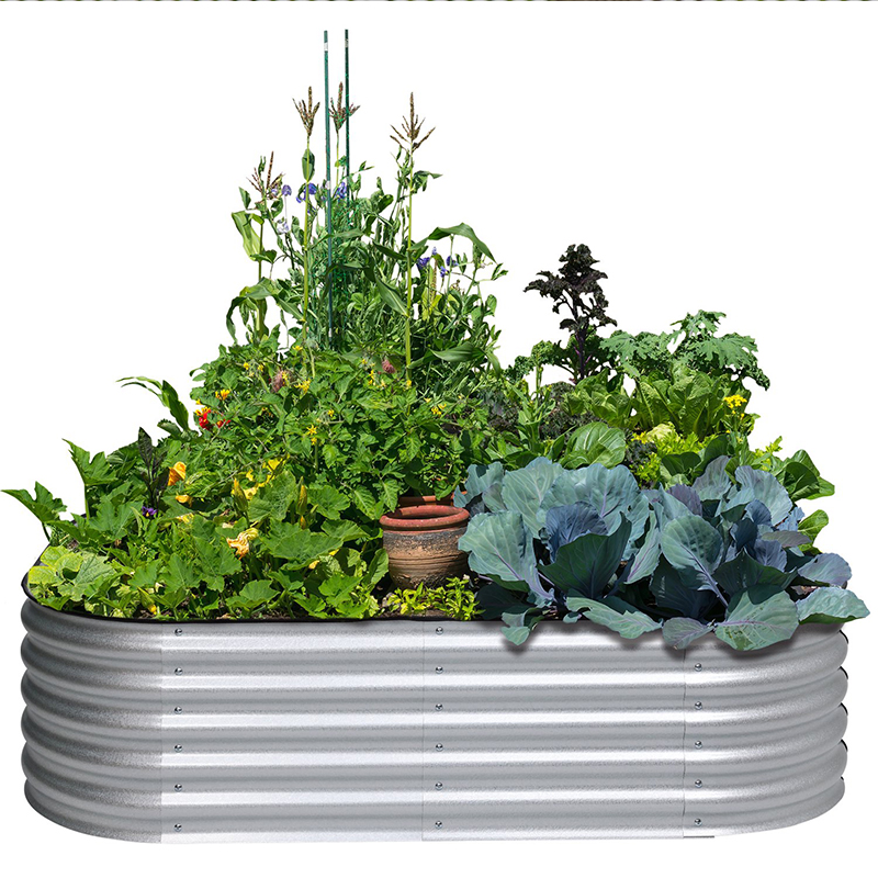 Galvanized Steel Raised Garden Bed kit Oval Large Metal Raised Garden Beds for Vegetables