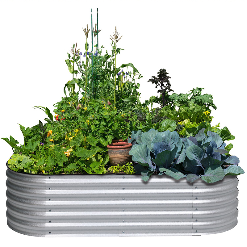 Galvanized Steel Raised Garden Bed kit Oval Large Metal Raised Garden Beds for Ve