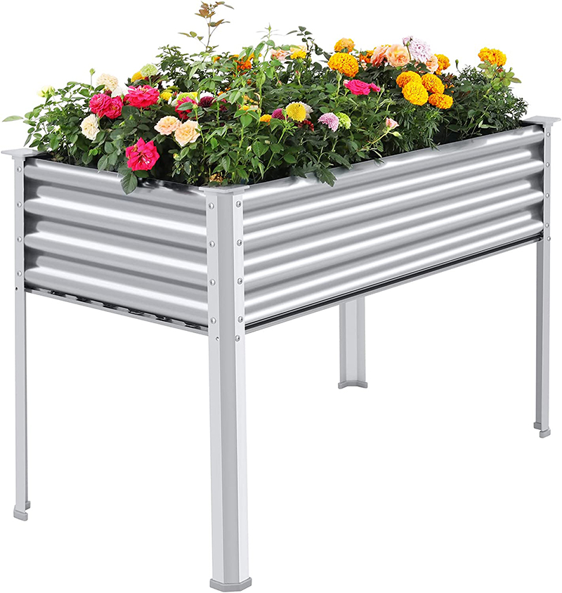 Outdoor Galvanized Garden Raised Planter Boxes Large Metal Raised Garden Beds for