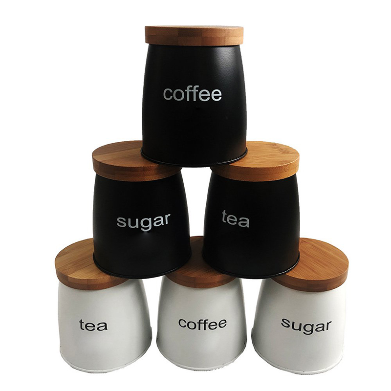 Sugar Coffee Tea Storage Organization 3Pcs Canister Sets for Kitchen Counter