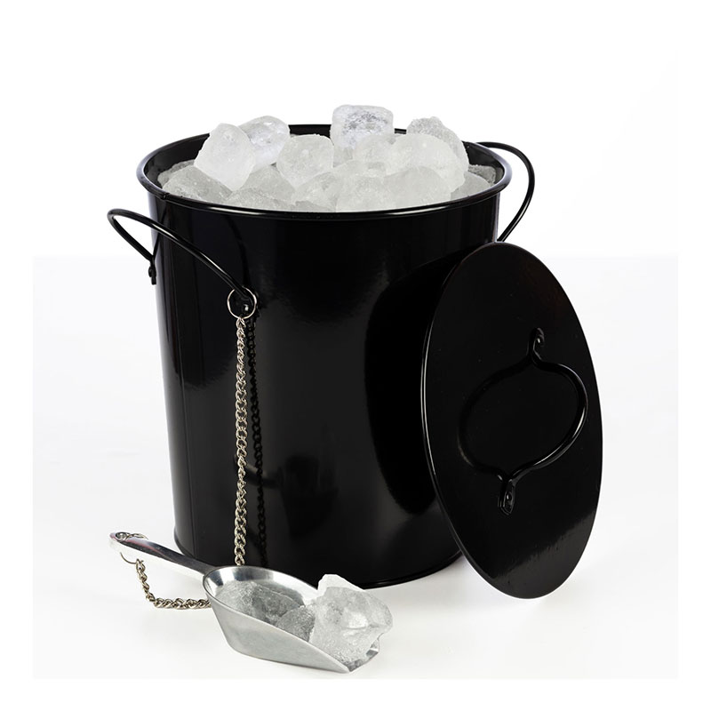 Galvanized Steel Ice Bucket with Lid Scoop and Carry Handles for Parties Backyard