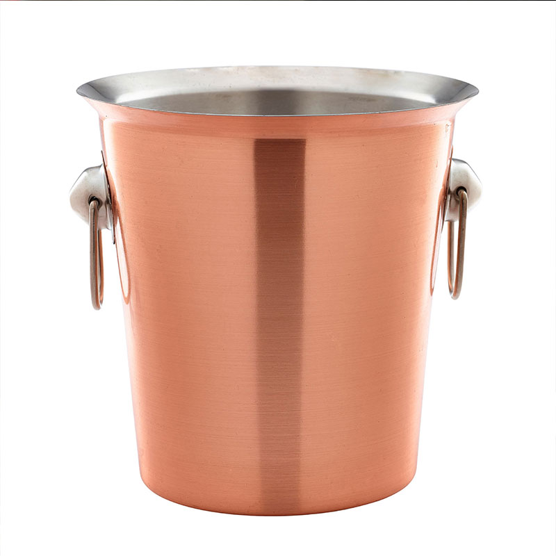 Stainless Steel Ice Bucket Copper Wine Bucket Metal Beverage Tub Wine Beer Chille