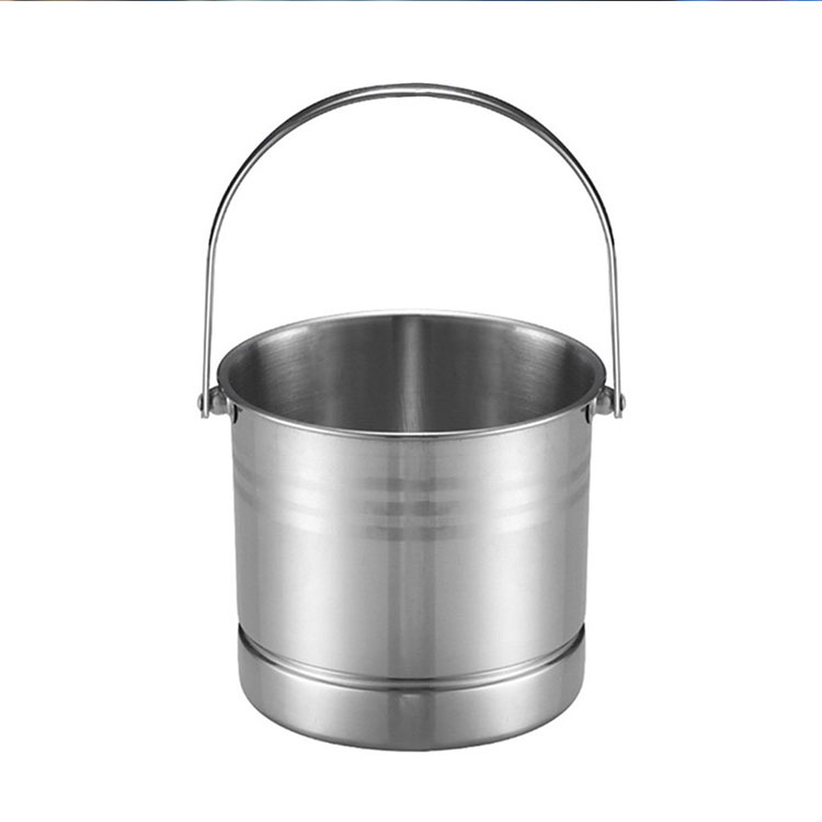 Stainless Steel Burnishing Craft Ice Wine Bucket Beer Bucket (Silver)