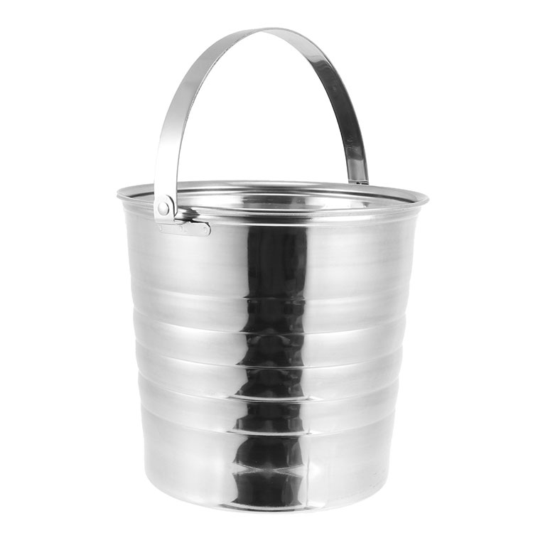 Silver Ice Bucket Stainless Steel Ice Cooler Bar Ice Chiller with Ice Tong 