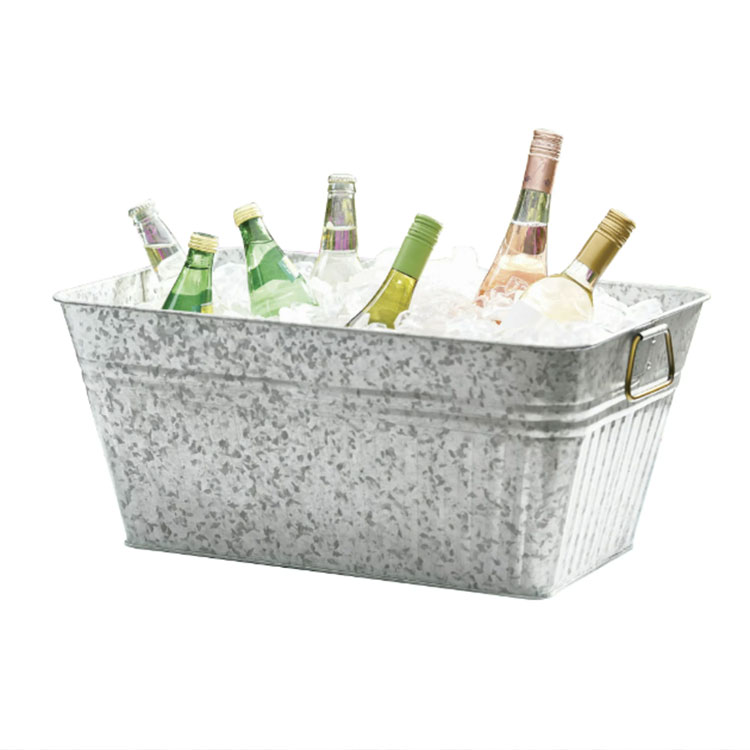 Galvanized Metal Tin Pail Wine Beer Ice Champagne Coller Ice Buckets Beverage Tub