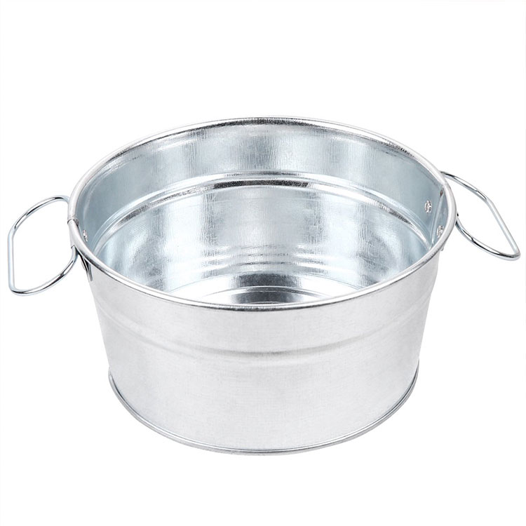 Galvanized Steel Sliver Beverage Tub Metal Ice and Drink Bucket For Party