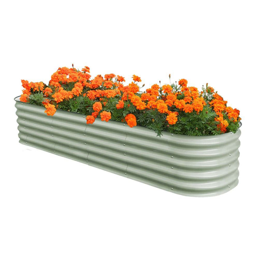 Large Outdoor Galvanized Raised Garden Bed Metal Elevated Planter Box Kit for Flowers Herbs Fruits