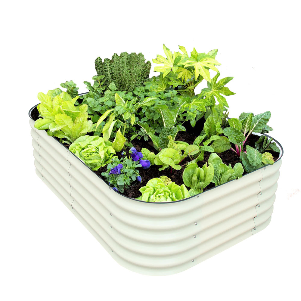Wholesale Corrugated Flowers Vegetable Galvanized Metal Raised Garden Bed Planter Box For Outdoor