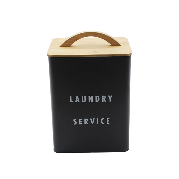 Modern Farmhouse Metal Laundry Powder Container Box Laundry Powder Bin Washing Powder Storage Tin