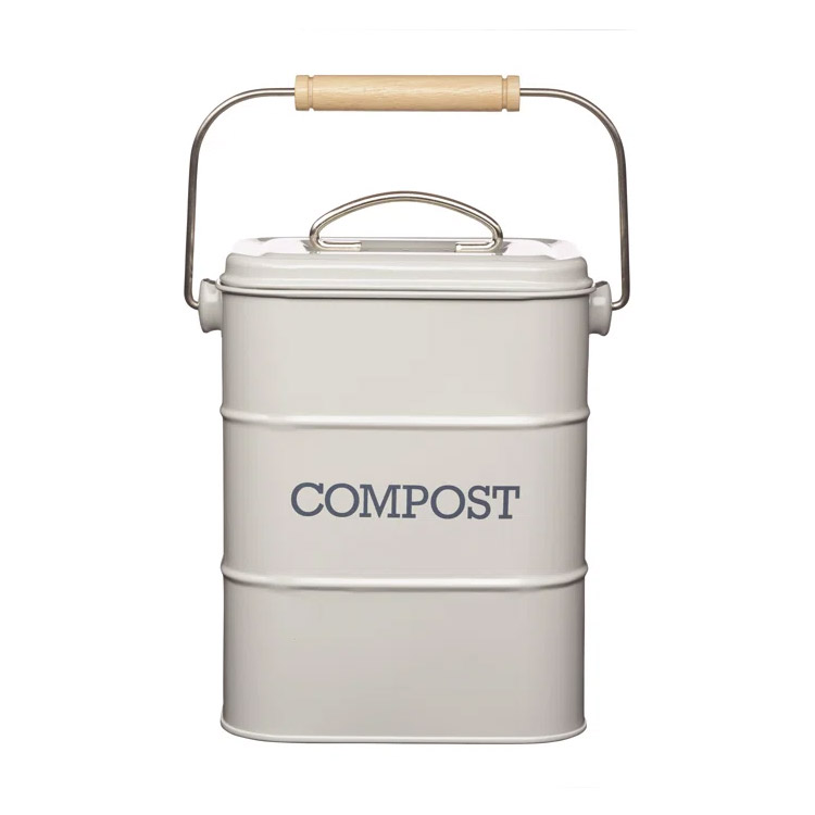 3 Litre Metal Steel Kitchen Waste Bins Garbage Can Indoor Kitchen Compost Pail Co