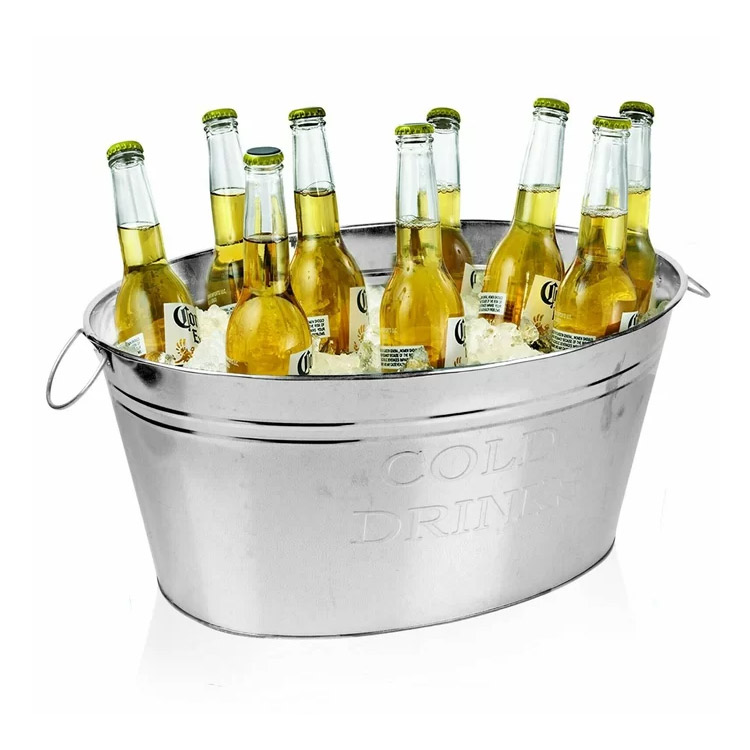 Metal Champagne Bottle Cold Drink Cooler Ice Buckets Chill Wine Beer Beverage Tub