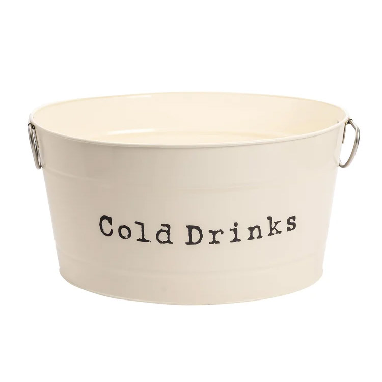 Galvanized Metal Cold Drinks Beverage Tub Multifunctional Ice Bucket for Parties 