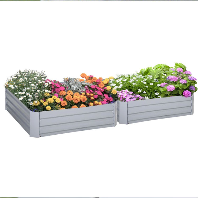 Outdoor Flowers and Vegetables Galvanized Steel Metal Planter Boxes Kits Raised G