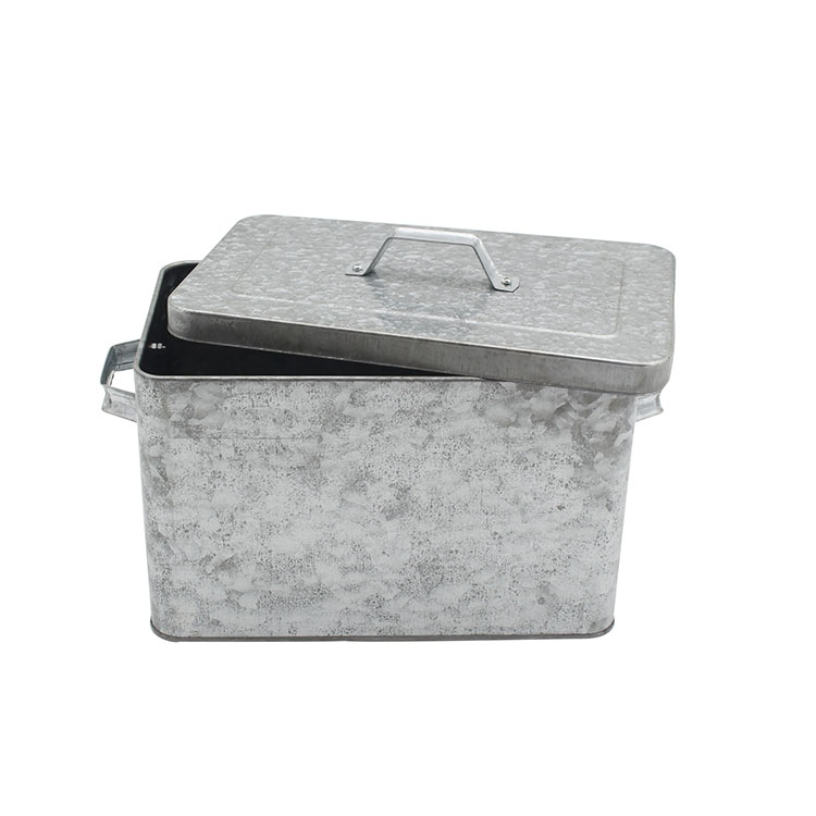 Food Grade Extra Large Galvanized Steel Bread Box for Kitchen Countertop Metal Rustic Bread Bin Storage Container