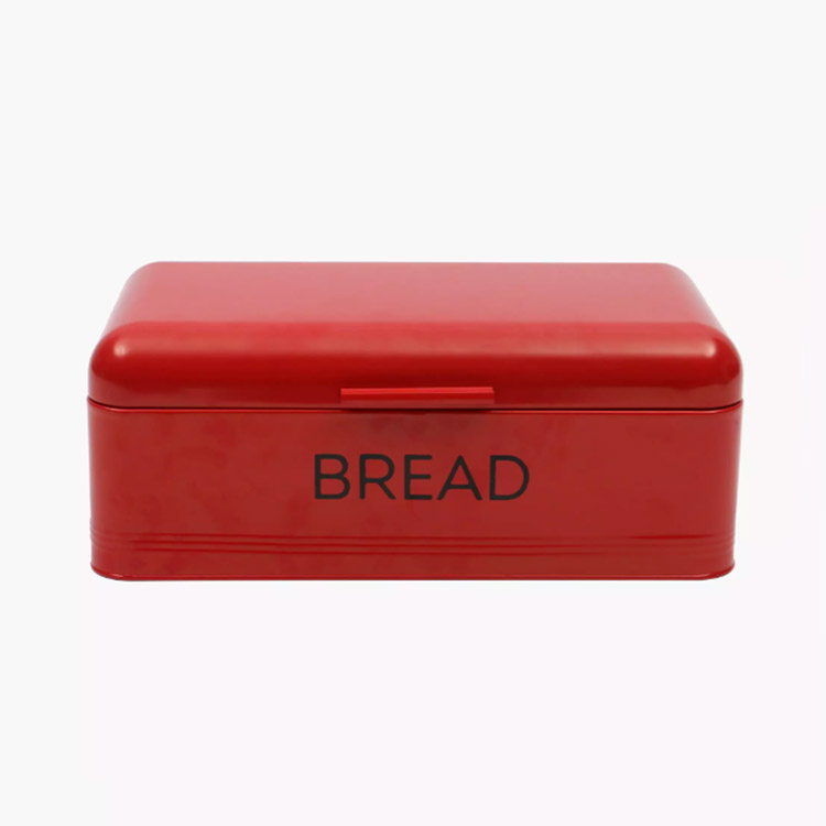 Galvanised Embossed Metal Bread Bin Bread Box Container with Lid for Kitchen Counter