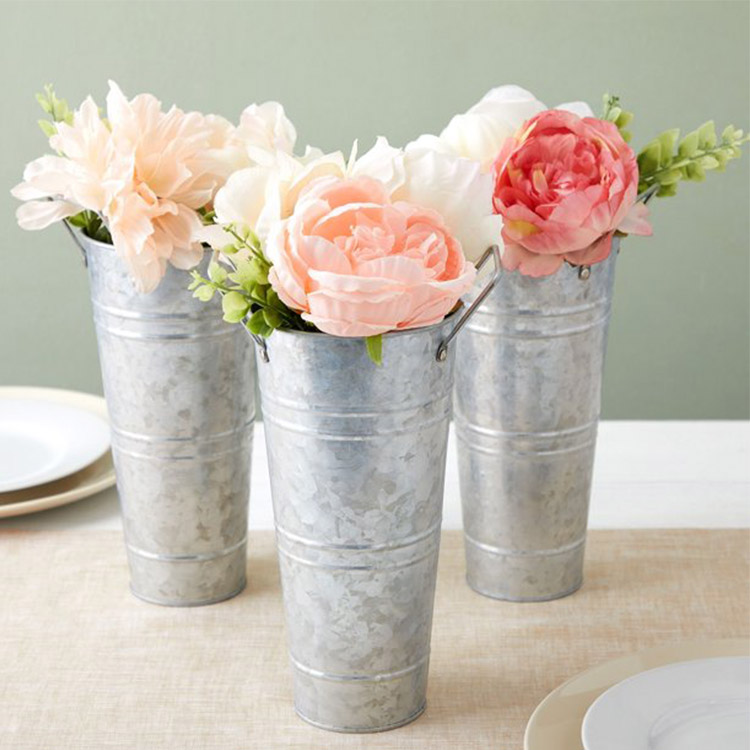 Galvanized Metal Flower Bucket The Perfect Blend of Durability and Elegance