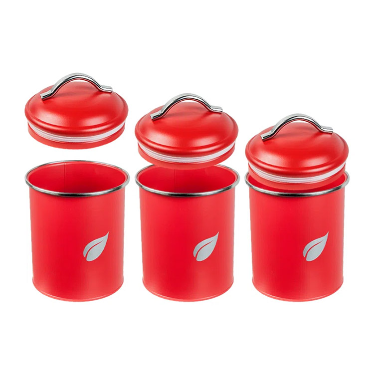 Coffee Tea Sugar Flour Metal Tin Jars Food Storage Container Set Kitchen  Canister Set - Canister Sets - Galvanized decor products manufacturer for  home and garden