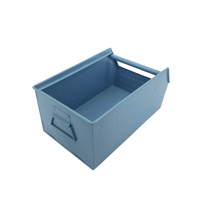 Rustic Galvanized Metal Stackable Organizer Storage Basket Bin Container Storage 