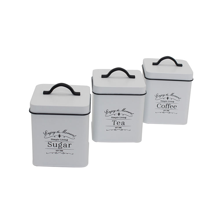 Airtight Food Grade Metal Food Container Tea Coffee Sugar Storage Jars Canisters 