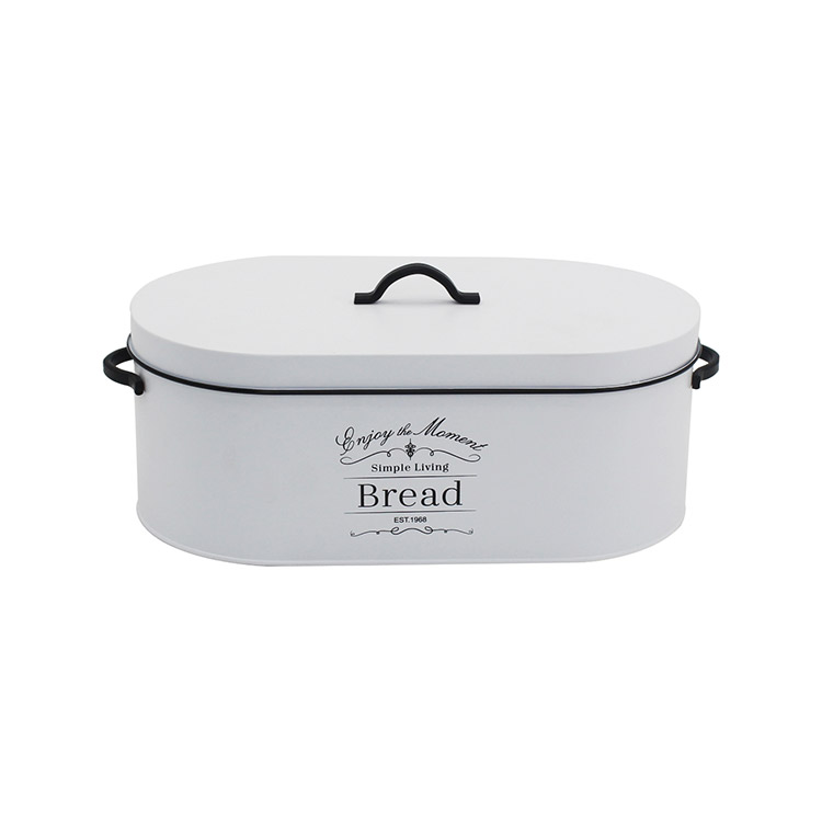 Wholesale Food Grade Metal Toast Bread Container Bread Bin Kitchen Countertop Bread Box With Bamboo Lid