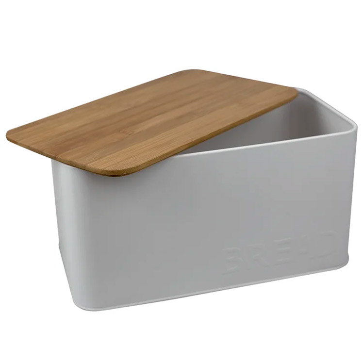 Kitchen Counter heath food container Bread Storage Container bread bin vintage bread box with Bamboo Cutting Board Lid for sale