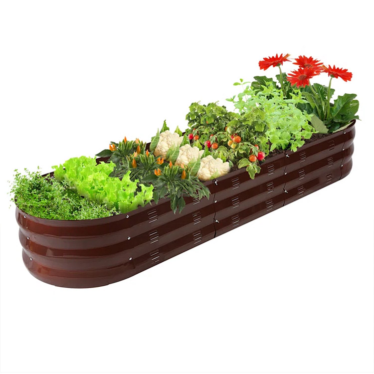 Modular Metal Outdoor Raised Garden Bed Kit Durable Steel Raised Planter Box for Planting Outdoor Plants Vegetables