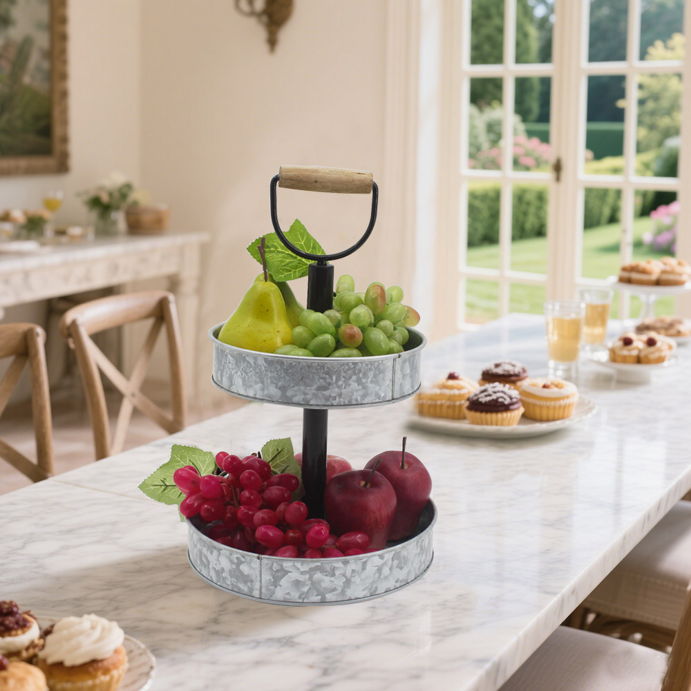 Metal Serving Tray Tiered Stand: Stylish and Functional Home Organization Solution