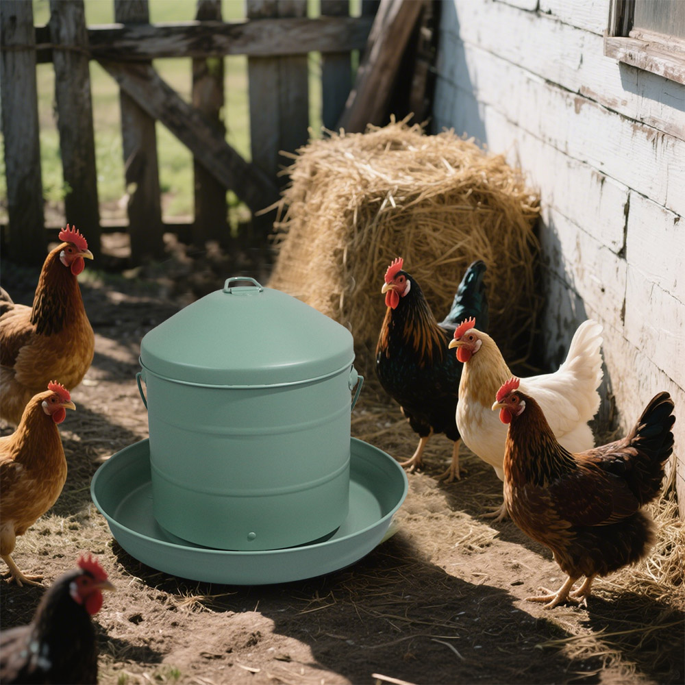 Metal Chicken Feeder – Durable, Hygienic & Efficient Poultry Feeding Solution