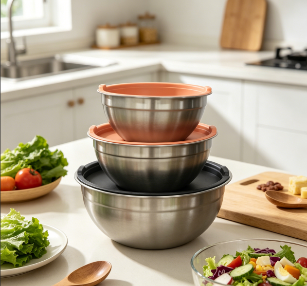 Stackable Stainless Steel Mixing Bowls With Airtight Lids: Rising Must-Have Kitchen Essential For Global Home Goods Wholesale Buyers